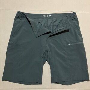 Gillz Shorts Mens Size Large‎ Teal Cargo Fishing Zip Pockets Outdoors 38 X 10